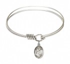 Smooth Bangle Bracelet with a Saint Paula Charm