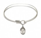 Smooth Bangle Bracelet with a Saint Philomena Charm