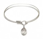 Smooth Bangle Bracelet with a Saint Richard Charm