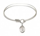 Smooth Bangle Bracelet with a Saint Rita of Cascia Charm