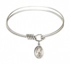 Smooth Bangle Bracelet with a Saint Sarah Charm