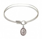Smooth Bangle Bracelet with a Saint Simon the Apostle Charm