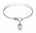 Smooth Bangle Bracelet with a Saint Stephen the Martyr Charm