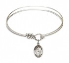 Smooth Bangle Bracelet with a Saint Susanna Charm