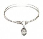 Smooth Bangle Bracelet with a Saint Teresa of Avila Charm