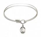 Smooth Bangle Bracelet with a Saint Theodora Charm