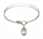 Smooth Bangle Bracelet with a Saint Thomas the Apostle Charm