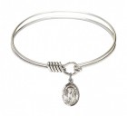 Smooth Bangle Bracelet with a Saint Thomas More Charm