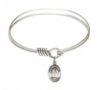 Smooth Bangle Bracelet with a Saint Valentine of Rome Charm