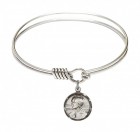 Smooth Bangle Bracelet with a Scapular Charm
