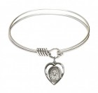 Smooth Bangle Bracelet with a Scapular Charm