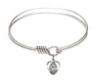 Smooth Bangle Bracelet with a Scapular Charm