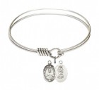 Smooth Bangle Bracelet with a Scapular Charm