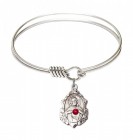 Smooth Bangle Bracelet with a Scapular Charm