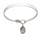 Smooth Bangle Bracelet with a Sts. Cosmas &amp; Damian Charm