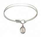 Smooth Bangle Bracelet with a Virgin of the Globe Charm