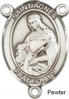 St. Agnes of Rome Rosary Centerpiece Sterling Silver or Pewter