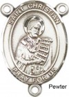 St. Christian Demosthenes Rosary Centerpiece Sterling Silver or Pewter