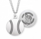 St. Christopher Baseball Medal Sterling Silver