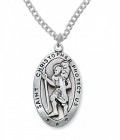 Men's St. Christopher Medal Sterling Silver - 1 1/8 inch