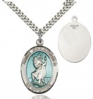 St. Christopher Medal with Blue Inset