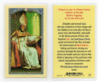St. Isidore Laminated Prayer Card