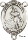 St. Joan of Arc Rosary Centerpiece Sterling Silver or Pewter