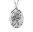 Boys Oval Sterling Silver St. Joseph Medal