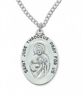 Men's Wide Oval St. Jude Medal Sterling Silver