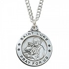 Round Sterling Silver Saint Luke Medal