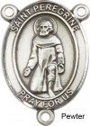 St. Peregrine Laziosi Rosary Centerpiece Sterling Silver or Pewter