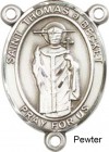 St. Thomas A Becket Rosary Centerpiece Sterling Silver or Pewter