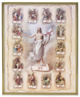 Stations of the Cross 8x10 Gold Trim Plaque