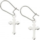 Sterling Silver Cross Dangle Earrings