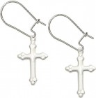 Sterling Silver Cross Dangle Earrings