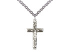 Sterling Silver Crucifix Pendant with Ornate Scrollwork