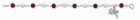 Sterling Silver Red Stone and Pearl Bracelet