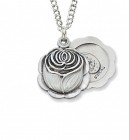 Women's Slide Necklace with Rosebud and Miraculous Medal
