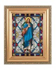 The Good Shepherd Gold Frame Stained Glass Effect