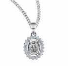 Women's Oval Cluster Cubic Zirconia Miraculous Medal