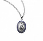 Women's Oval Cubic Zirconia Studded Miraculous Medal