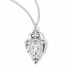 Women's Pointed Tip Fleur de Lis Miraculous Medal