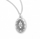 Women's Scalloped Edge Miraculous Medal Silver or Blue
