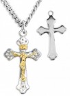 Women's Budded Tip Crucifix Pendant High Polish