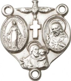 3-Way Sterling Silver Rosary Centerpiece [BLCR0111]