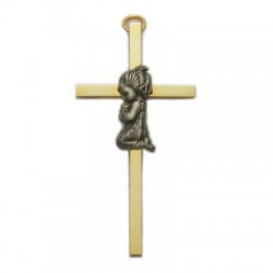 4“ Brass Baptism Cross - Girl [CR4095]