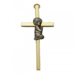 4“ Brass Baptism Cross for Boy [CR4094]