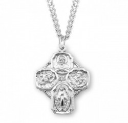 4 Way Cross Pendant, Sterling Silver - 1 1/4 [HM0704]