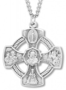4 Way Cross, Sterling Silver with Chain [HM0706]