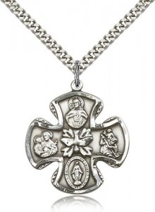 5-Way Pendant with Thick Edges and Descending Dove [BM0024]